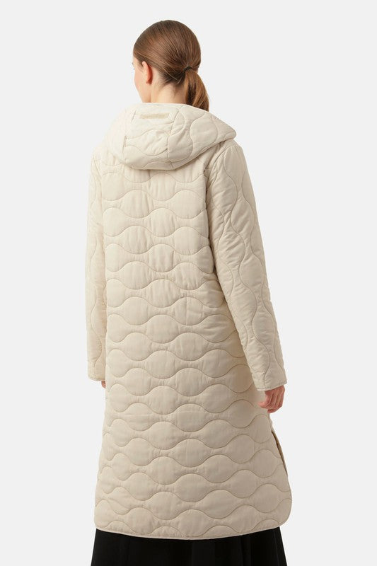 Ilse Jacobsen Quilted Hooded Coat - Light Sand