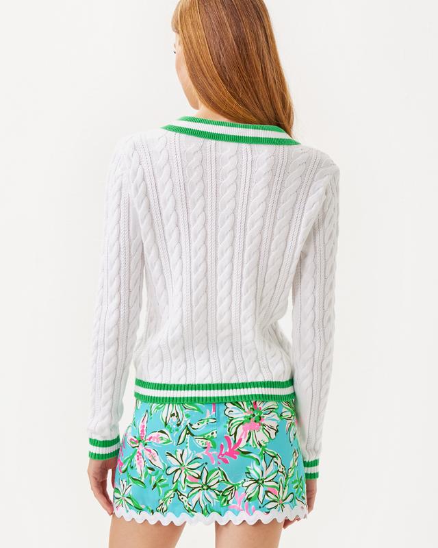 Lilly Pulitzer Suzette L/S Sweater - White /Green