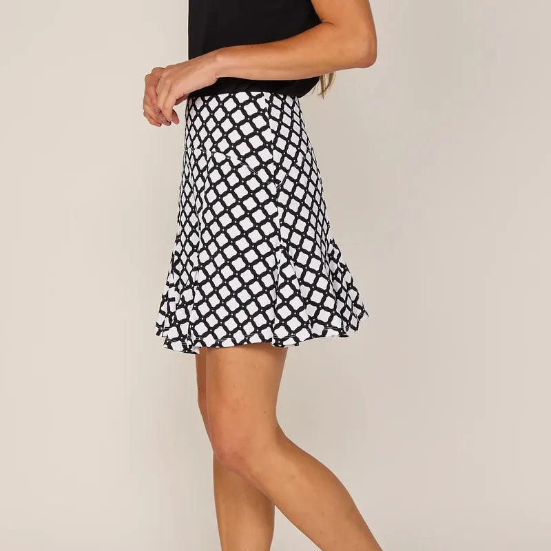 G Lifestyle Godet Skort (17") - Black/White