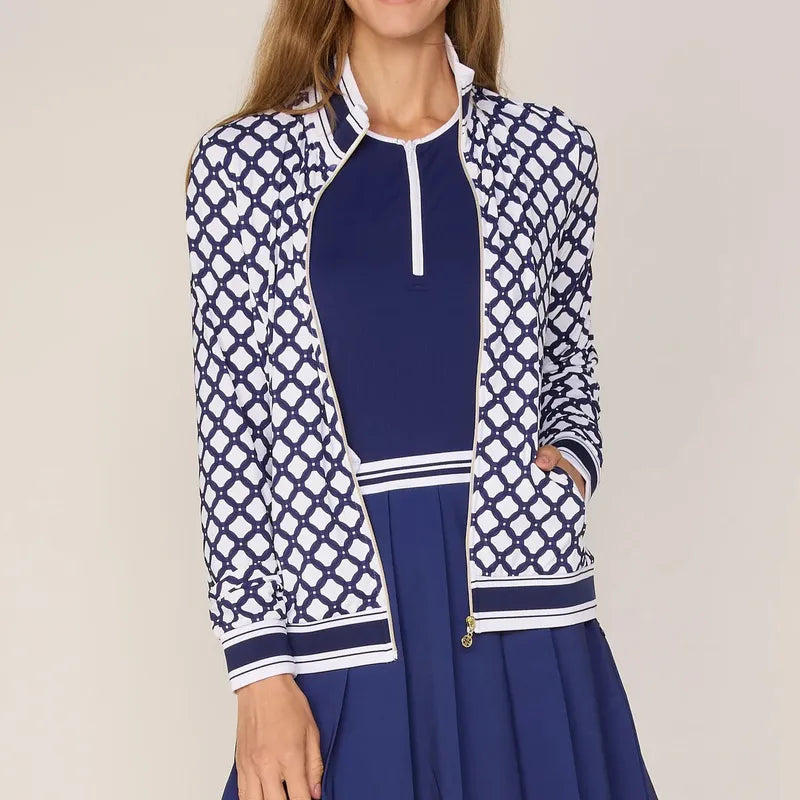 G Lifestyle Zip Jacket - Navy Circles