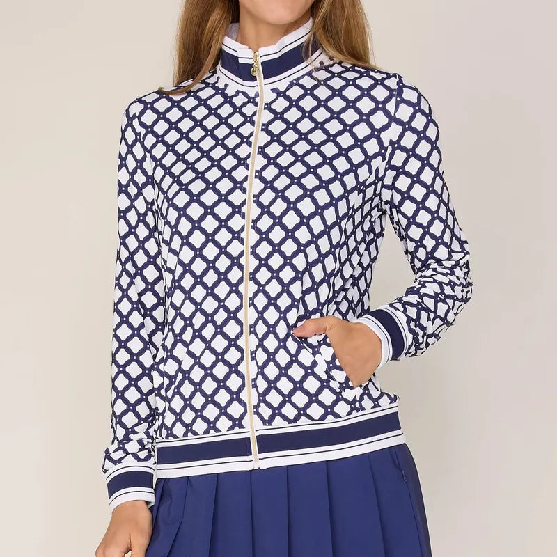 G Lifestyle Zip Jacket - Navy Circles