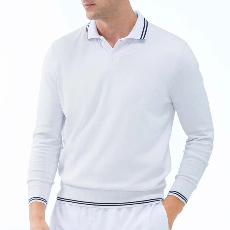 InPhorm Men's Classic V-Neck Sweater - White/Midnight