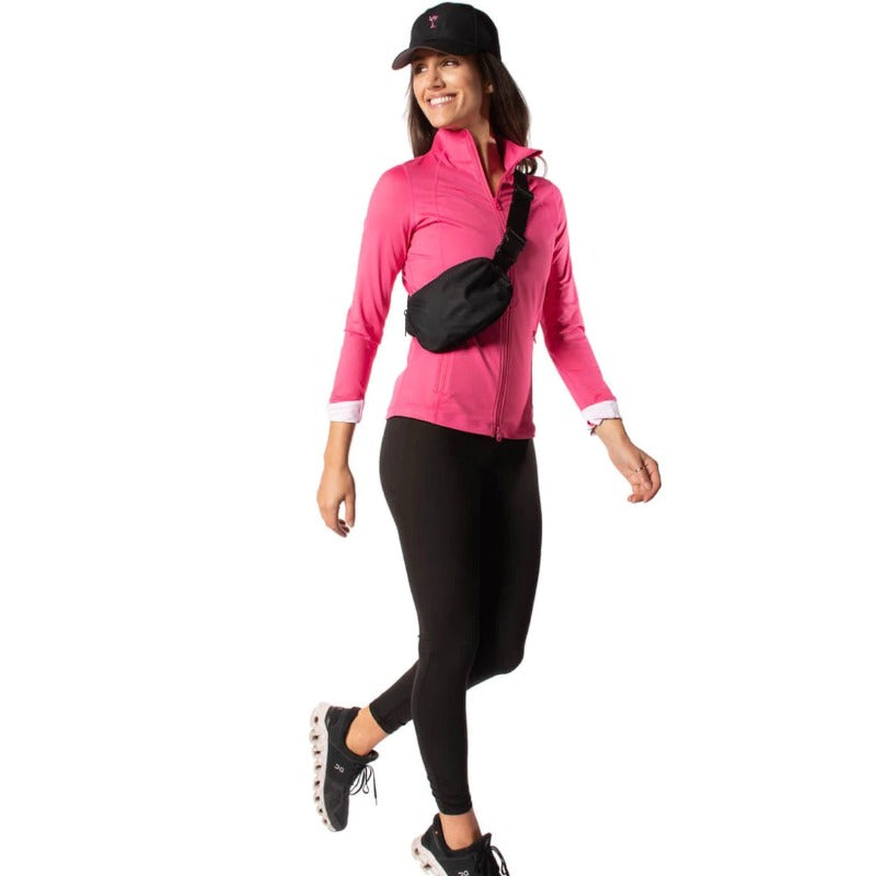 Golftini Double Zip Tech Jacket - Hot Pink/White
