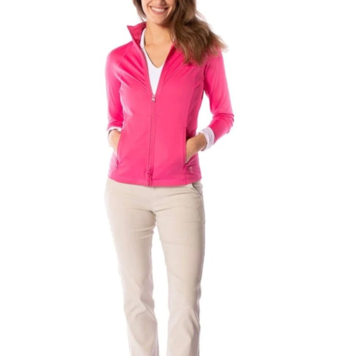 Golftini Double Zip Tech Jacket - Hot Pink/White