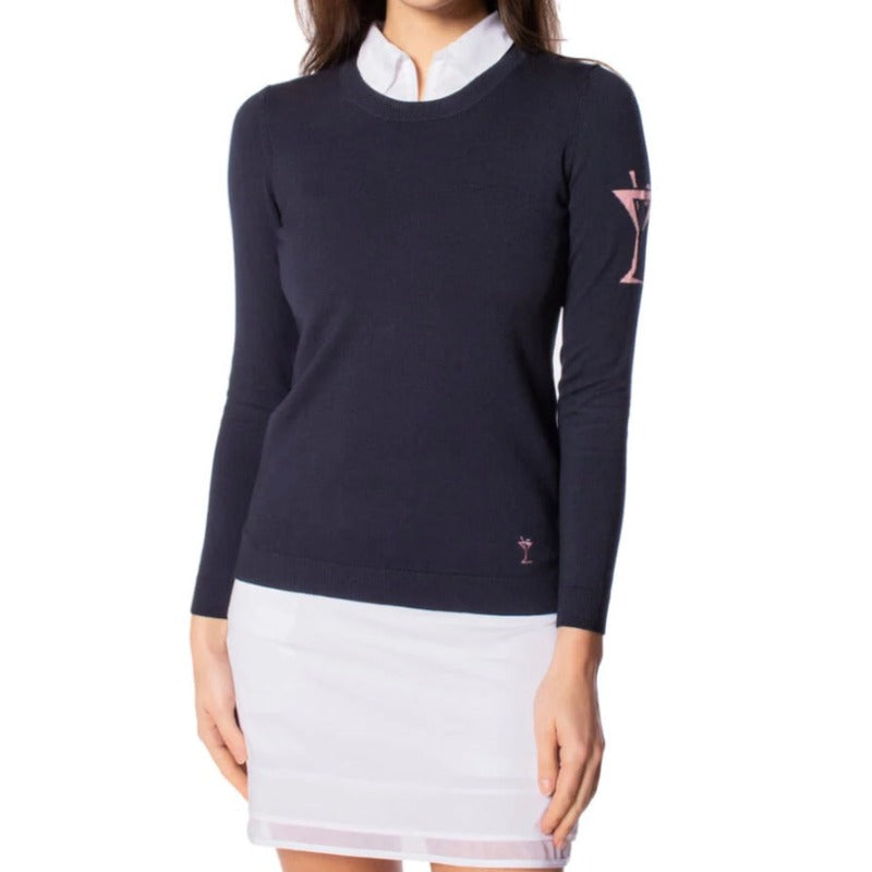Golftini Martini Crewneck Sweater - Navy