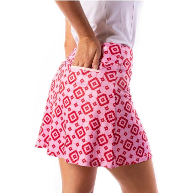 Golftini Say It Out Loud Pull-On Skort - Pink/Red