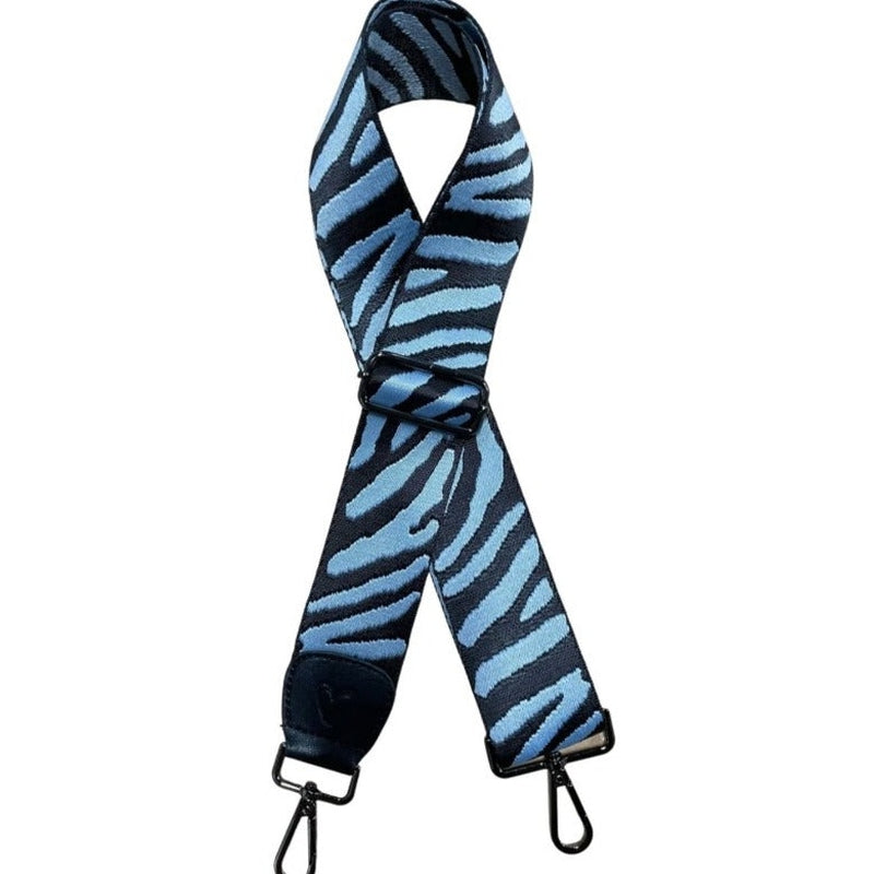 preneLOVE 2" Zebra Bag Strap - Blue/Black