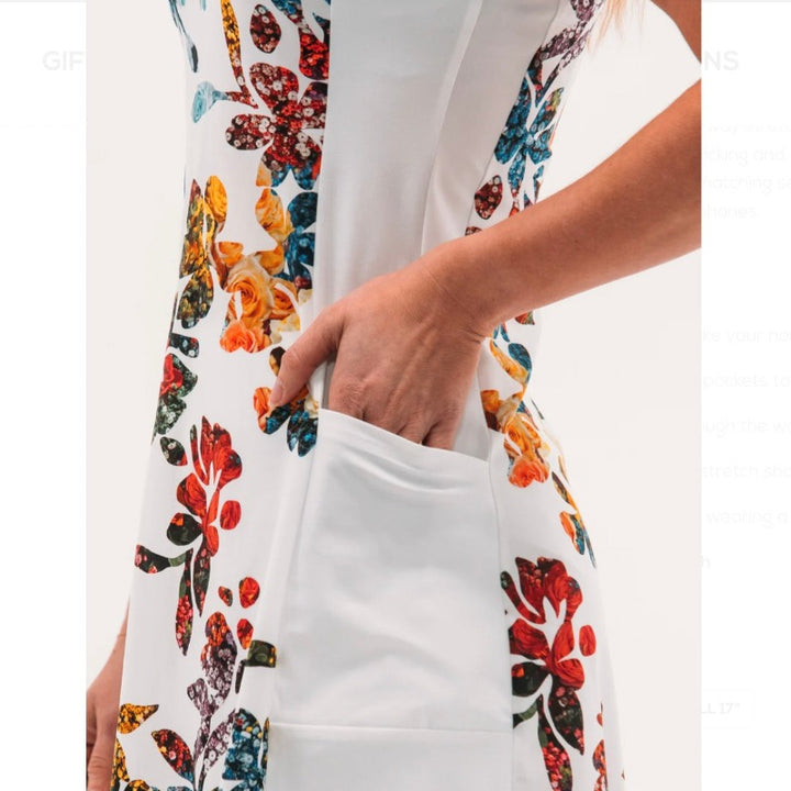 Foray Golf Core Dress (pockets)- White Floral