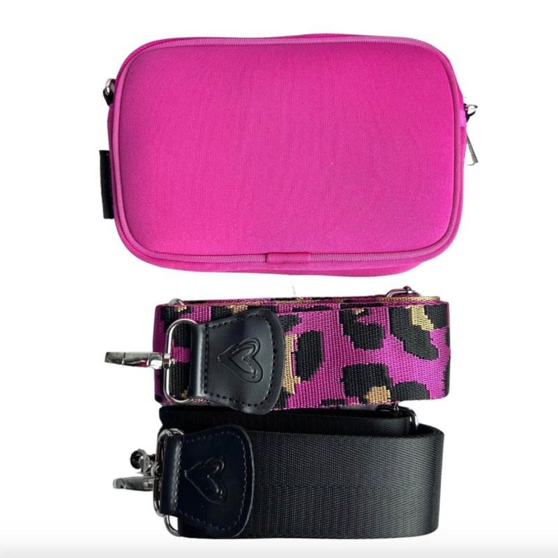 preneLOVE Dual Zip Belt/Crossbody Bag - Hot Pink