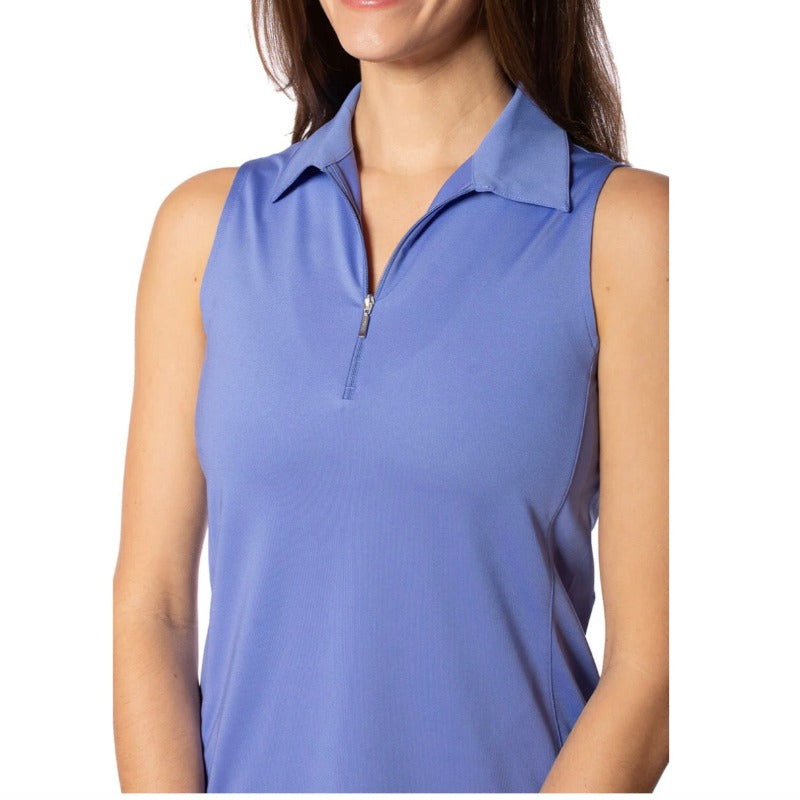 Golftini S/L Zip Tech Polo - Periwinkle
