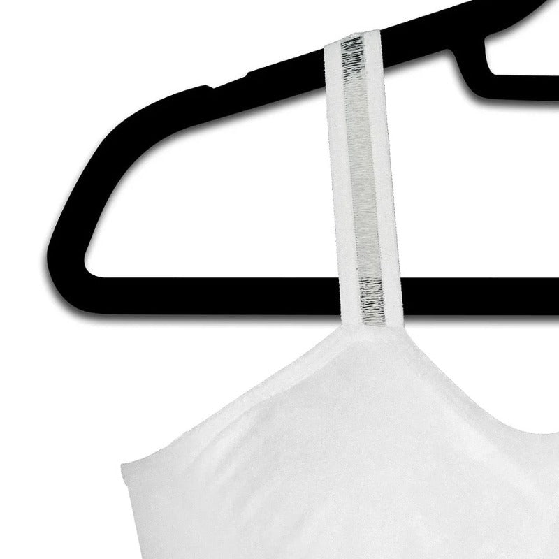 strap-its plus size Basic Bra (attached strap)- White/Sheer Strap