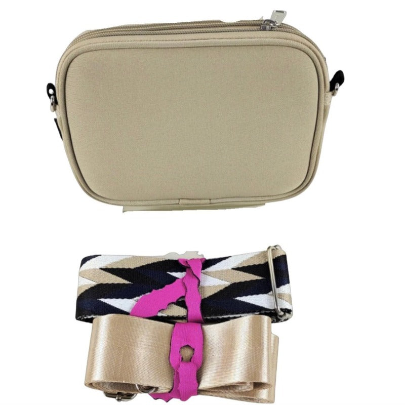 preneLOVE Dual Zip Belt/Crossbody Bag - Tan