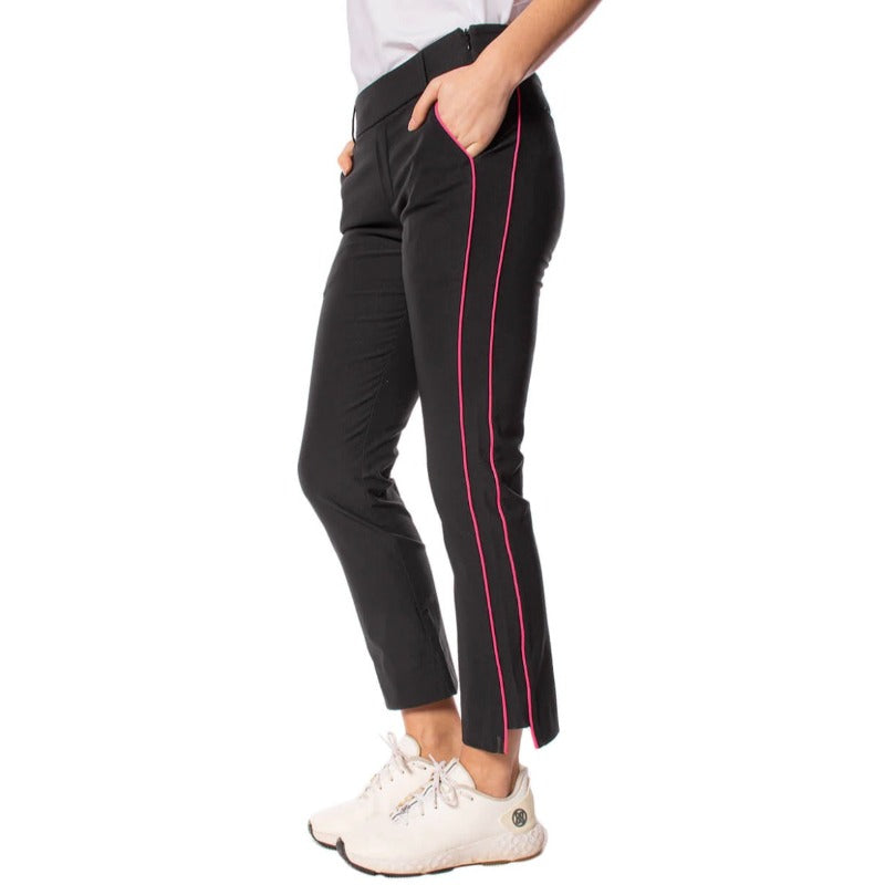 Golftini Ankle Pant - Black/Hot Pink