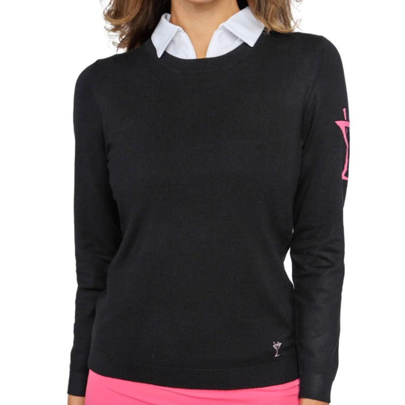 Golftini Martini Crewneck Sweater - Black
