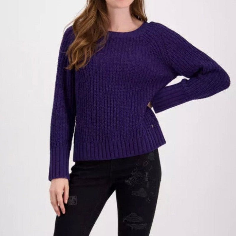 Monari Chenille Crewneck Sweater - Ink(purple)