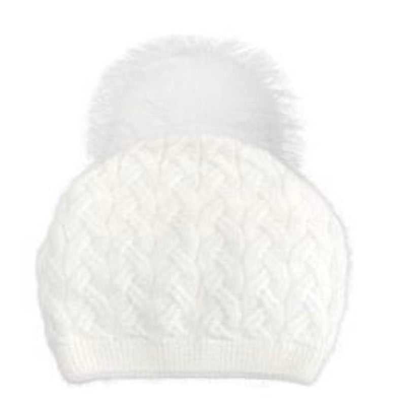 PNYC Emma Cable Beanie - White