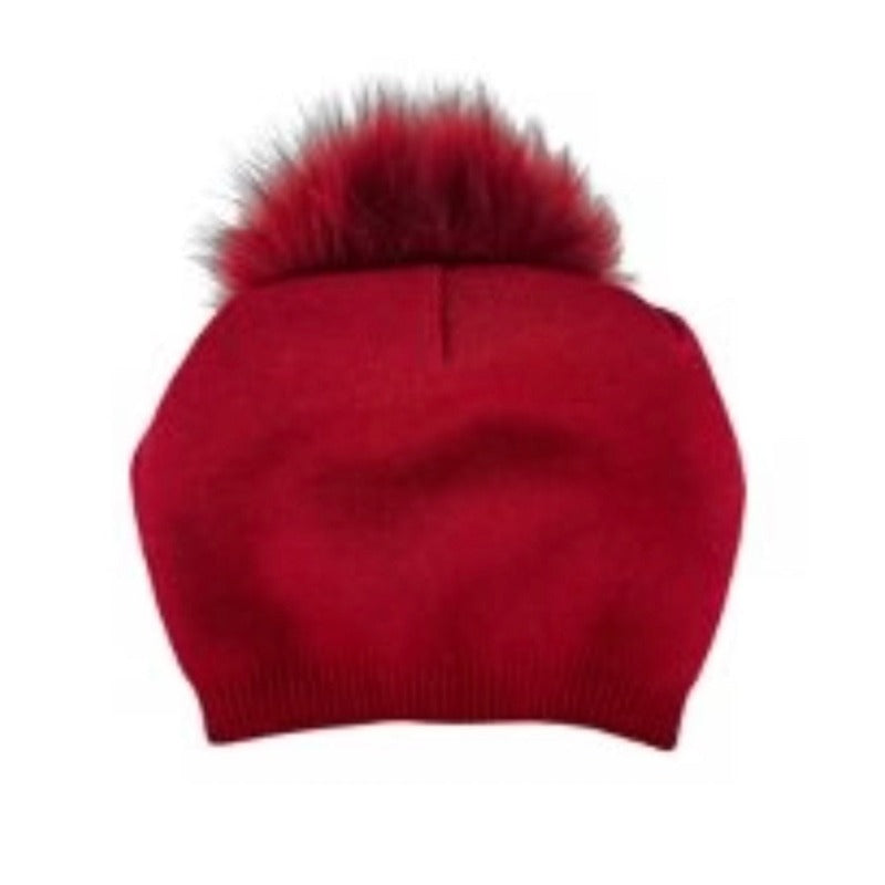 PNYC Evelyn Beanie - Red(faux fur)