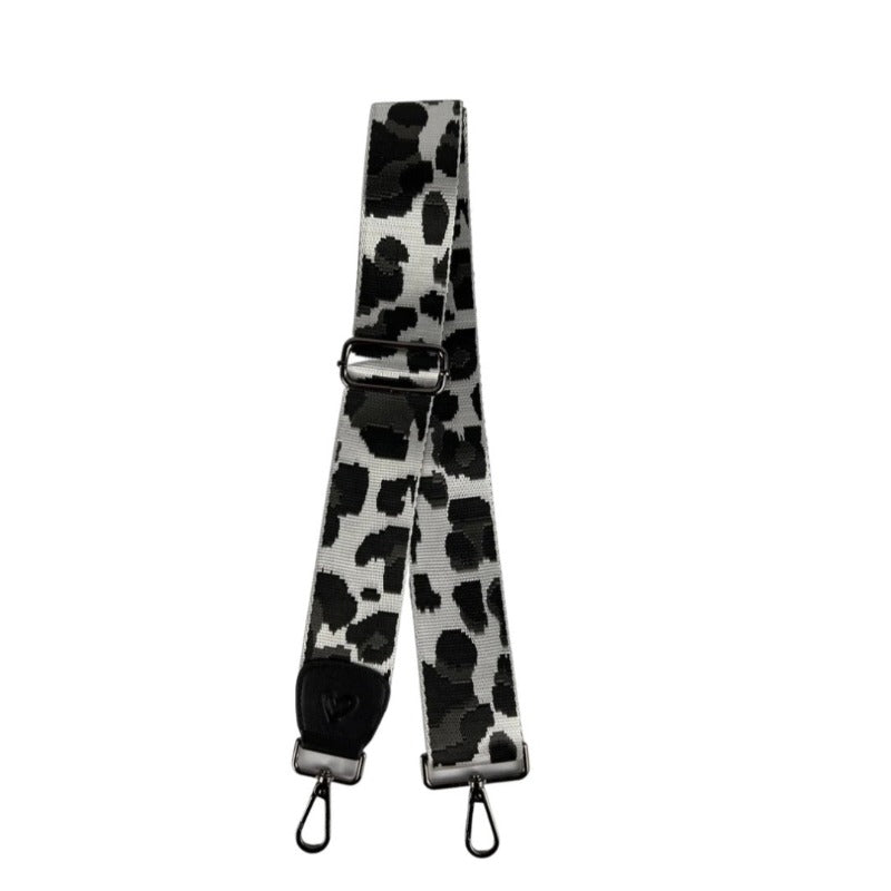 preneLOVE 2" Leopard Bag Strap - Black/Silver