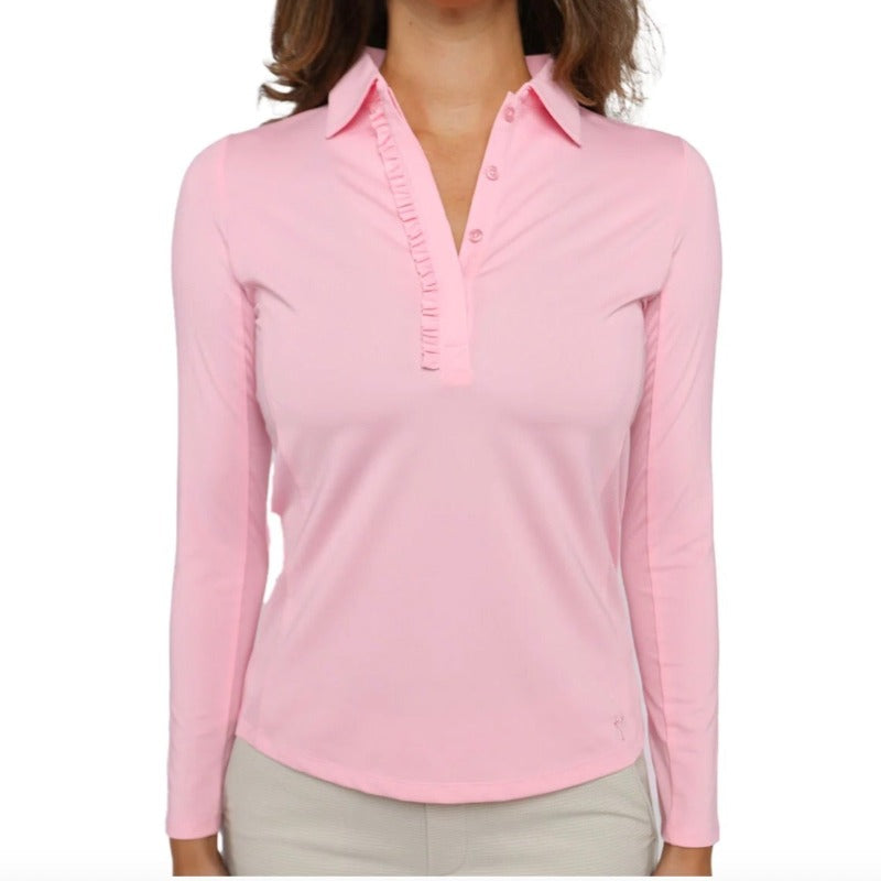 Golftini L/S Ruffle Polo - Light Pink