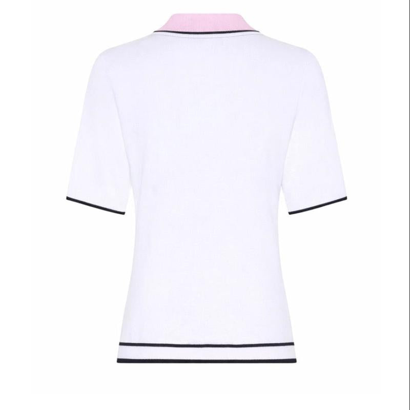 Micha S/S Polo - White/Pink