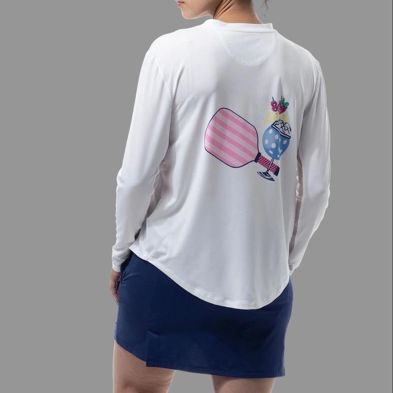 SanSoleil Sunglow Racquets L/S T-Shirt - White