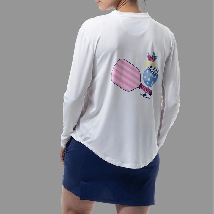 SanSoleil Sunglow Racquets L/S T-Shirt - White