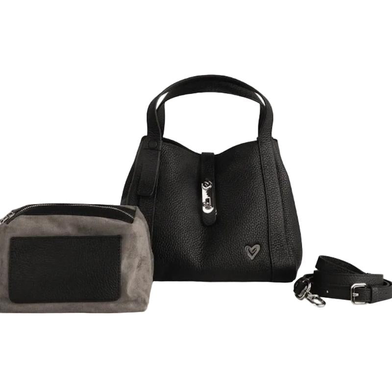 preneLOVE Laurentian Leather Bag - Black
