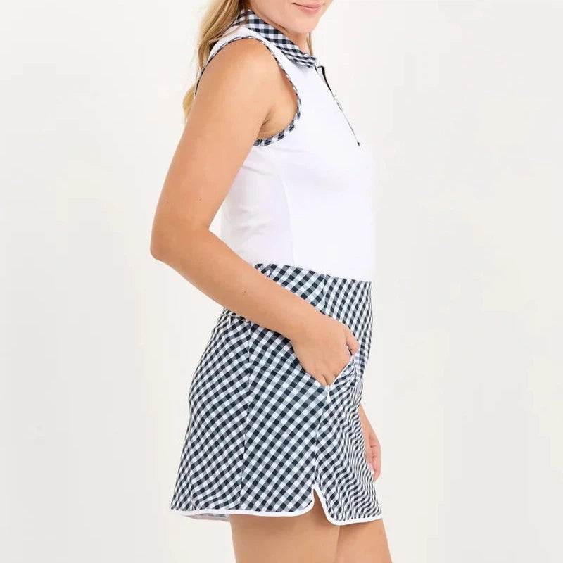 Sofibella Gingham Skort (16") - Black/White