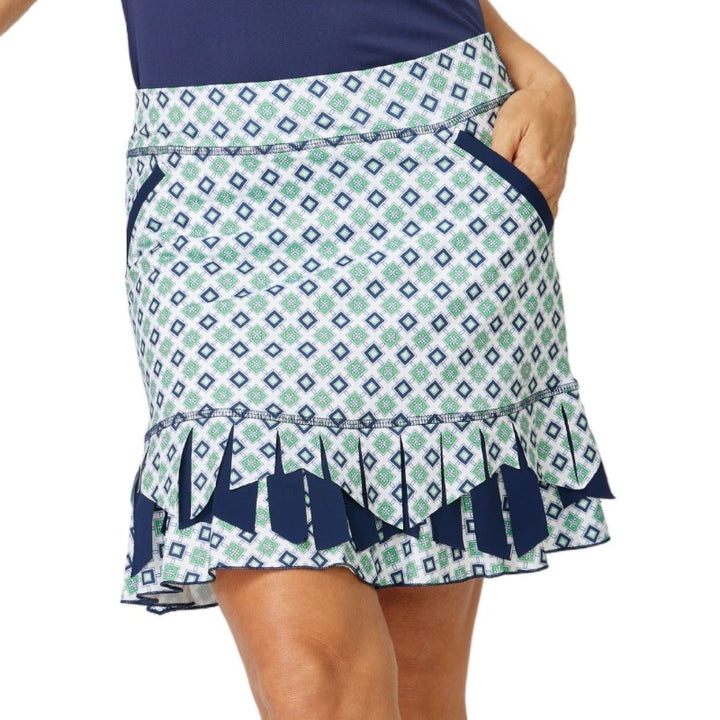 Sofibella Royalty Skort (16") - Green/Navy/White