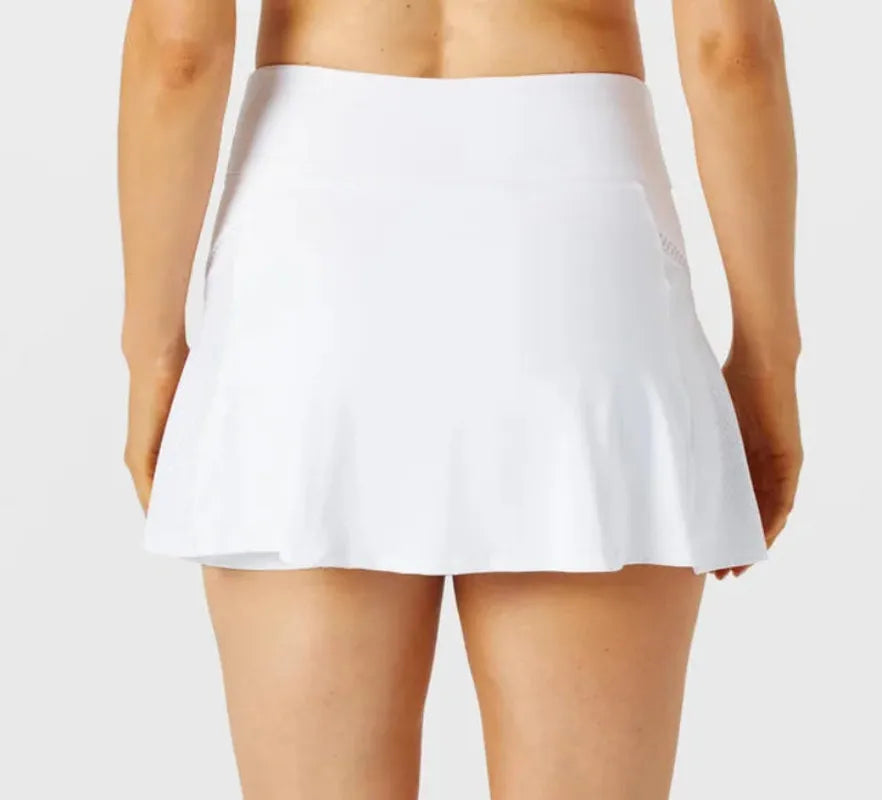 Sofibella Trés Angled Blanc Flounce Skort (14") - White
