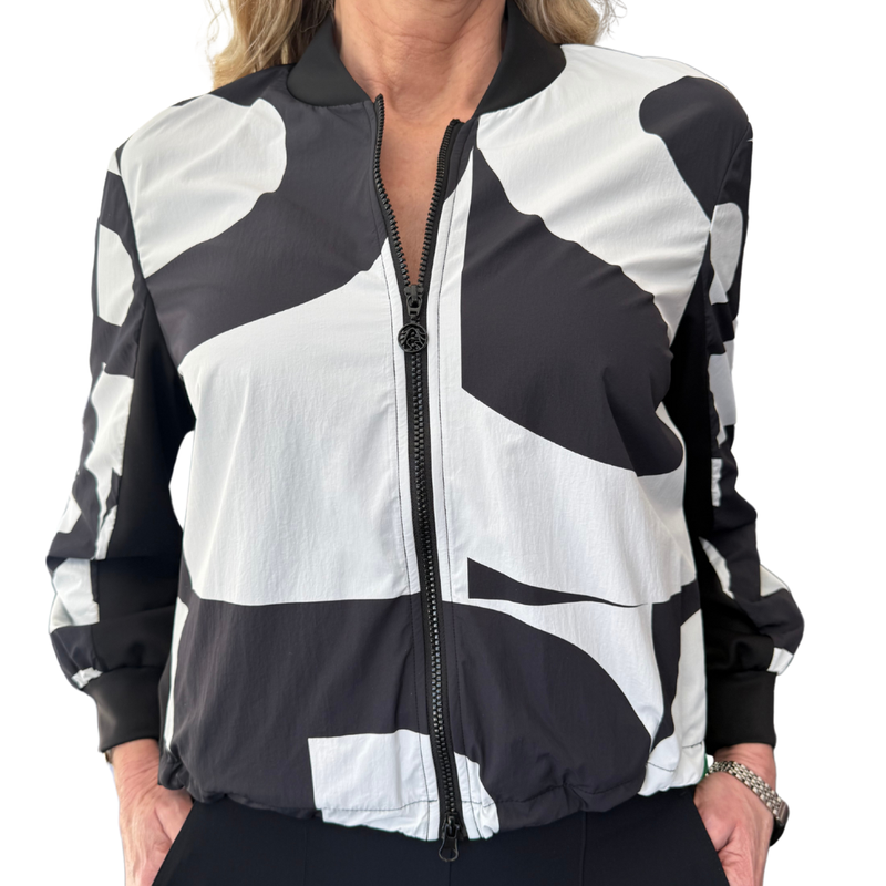 Sportalm Logo Print Jacket - Black/White