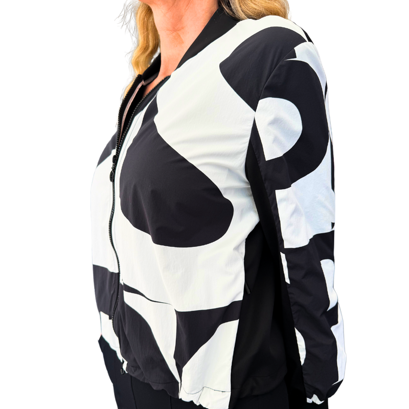 Sportalm Logo Print Jacket - Black/White