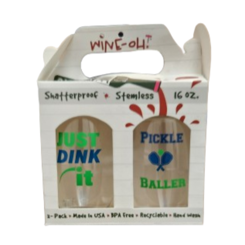 Stemless Wine Glasses(2) - Pickleball Sayings