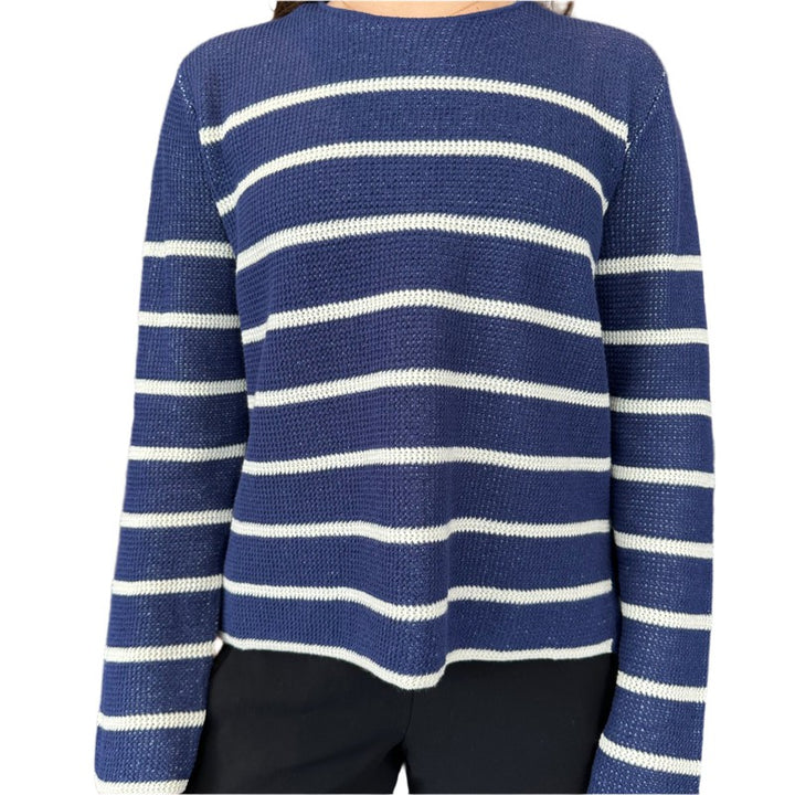 Alashan Cashmere Stripe Sweater - Midnight combo