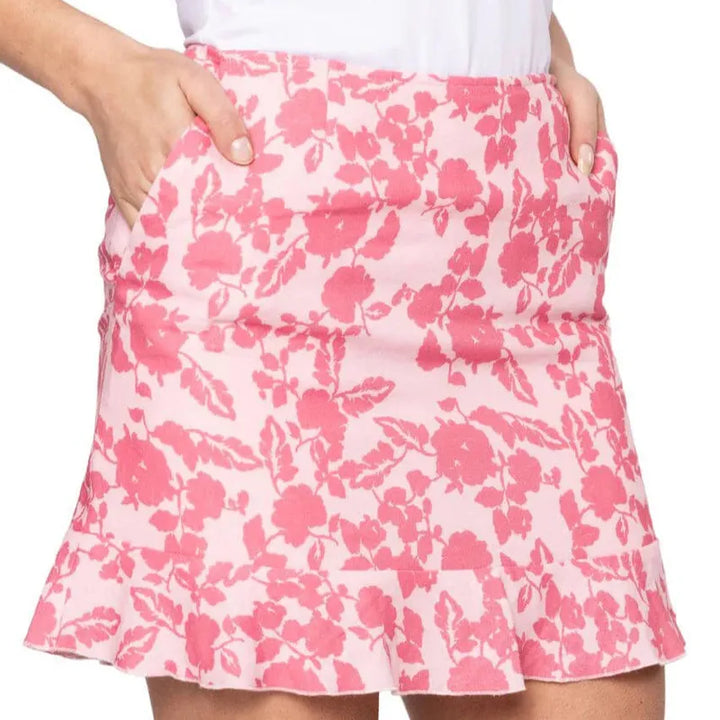 Golftini Sun Kissed Ruffle Skort - Pink Floral