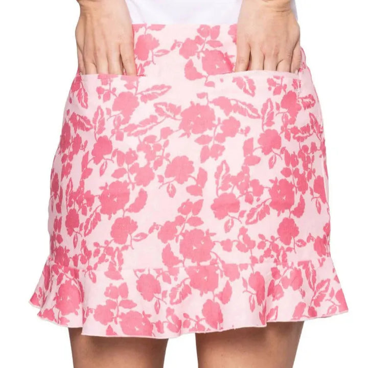 Golftini Sun Kissed Ruffle Skort - Pink Floral
