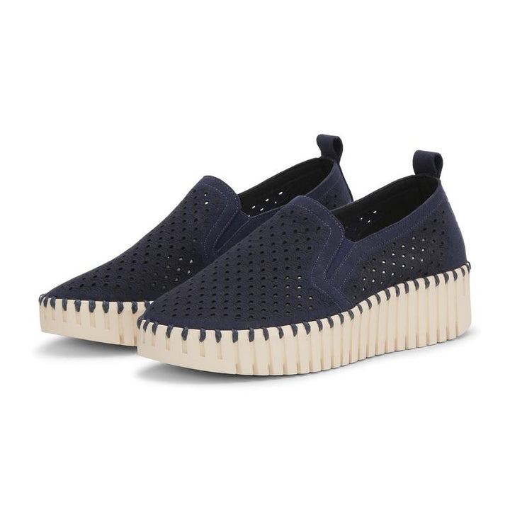 Ilse Jacobsen Tulip Slip On Platform - Navy/Ivory