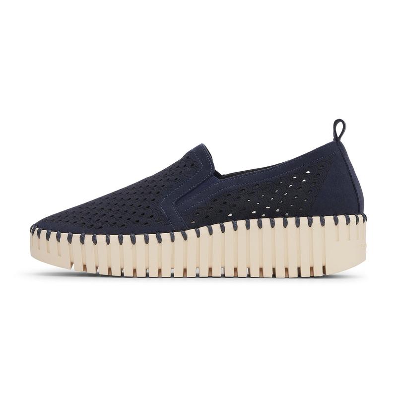 Ilse Jacobsen Tulip Slip On Platform - Navy/Ivory
