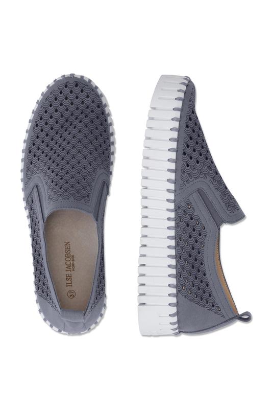 Ilse Jacobsen Tulip Slip On Platform - Blue/Grey