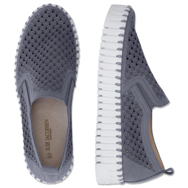 Ilse Jacobsen Tulip Slip On Platform - Blue/Grey