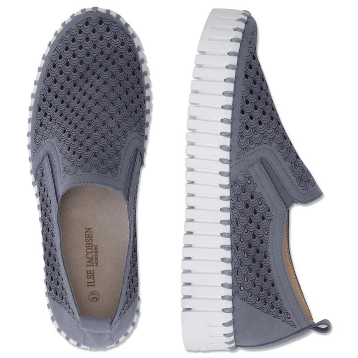 Ilse Jacobsen Tulip Slip On Platform - Blue/Grey