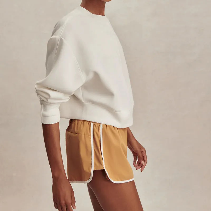 Varley Tasmin Cropped Sweat - Snow White