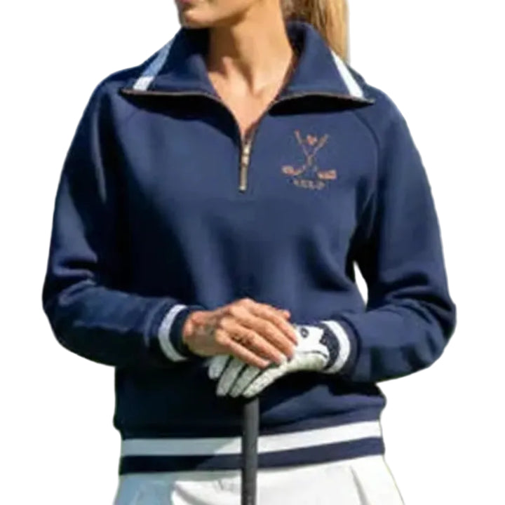 Ashley Herrera Fairway Luxe Sweater - Navy/White