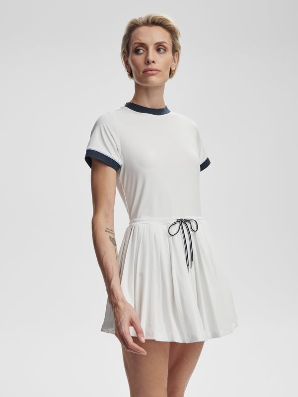 Varley Trent Dress - White/Blue Nights