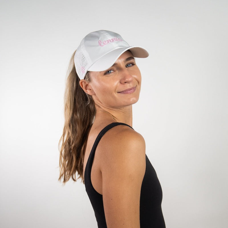 Vimhue Tennis Logo Hat - White/Pink