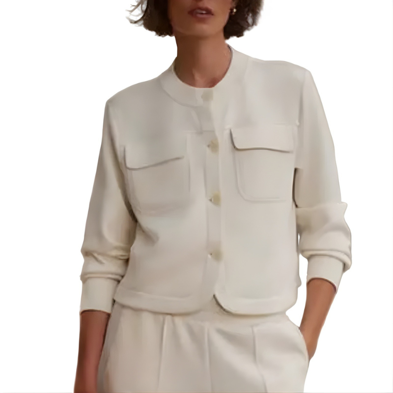 Varley Hartwell Button Sweat - Pristine Ivory