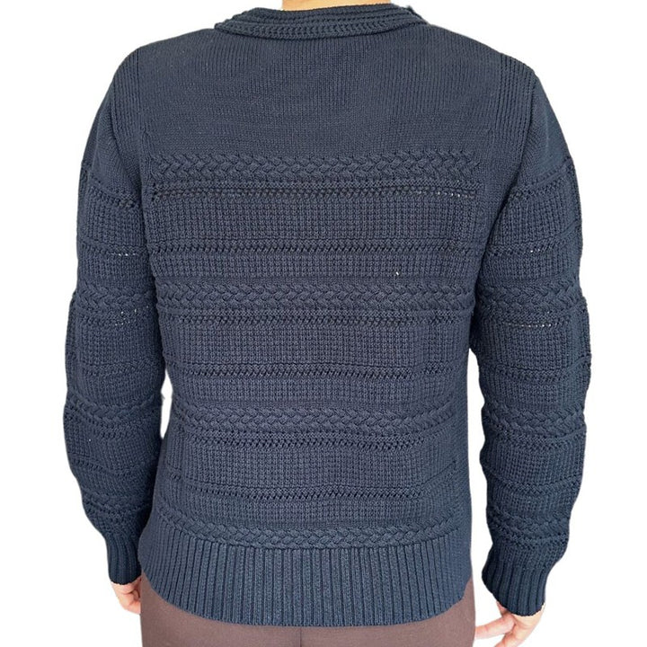 Autumn Cashmere Cable Sweater - Navy