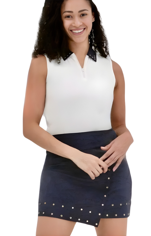 Foray Golf Studded Wrap Skort - Navy