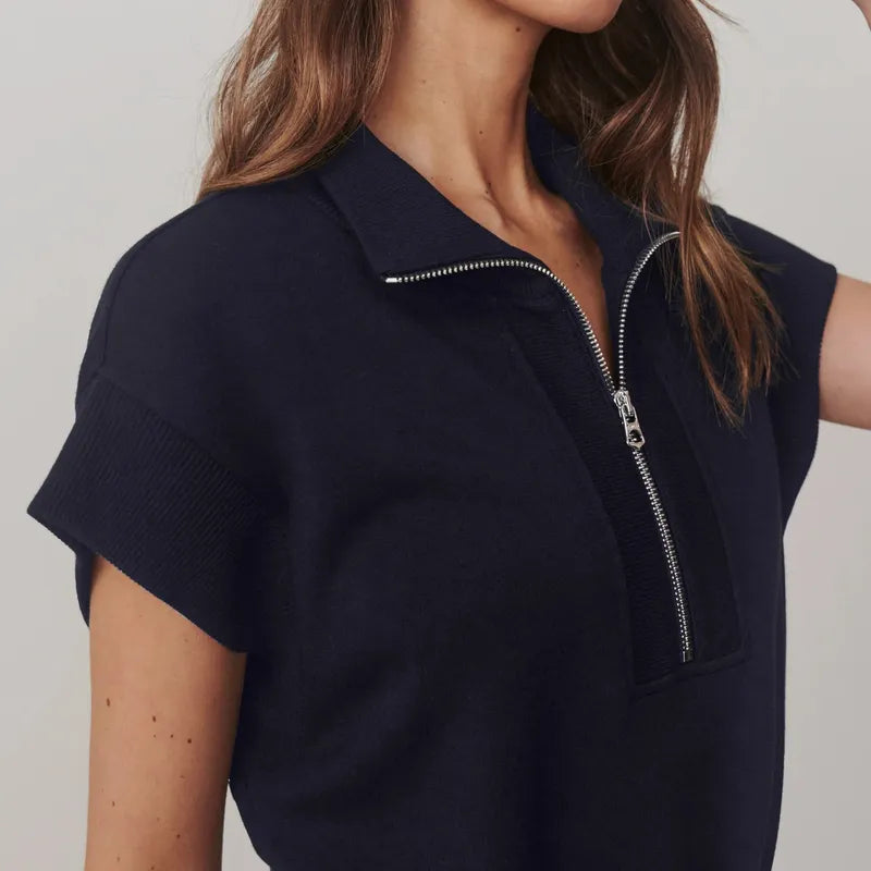Varley Avaya Zip Dress - Navy