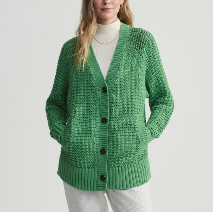 Varley Carla Chunky Rib Cardigan - Jadesheen